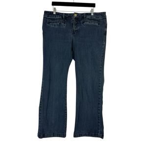 INC Jeans Dark Blue Denim Stretch Wide Leg Essential Capsule Women's Size 16W